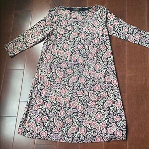 J. Jill Paisley Print Dress - Black, Pink, Cream